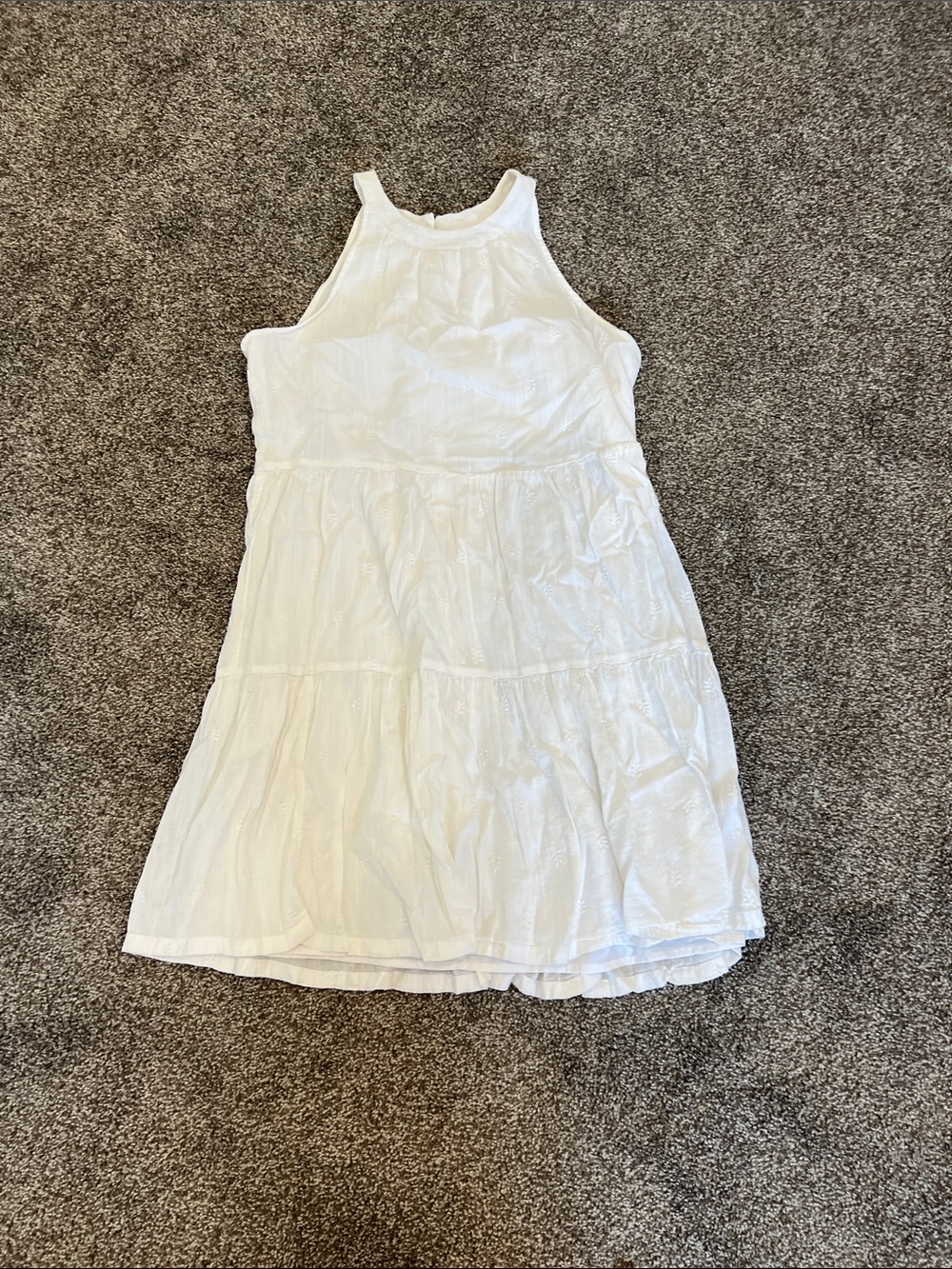 Old Navy White Halter Tiered Midi Dress